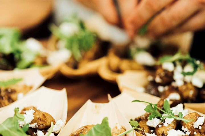 food on a wooden cutting board
